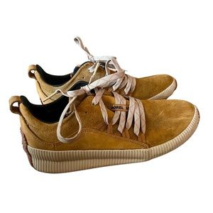 Sorel waterproof tan leather sneakers
